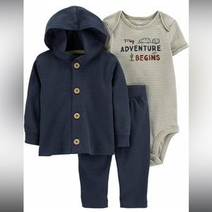 NWT Carter’s 3 piece set pants/hoodie/onesie 12mo